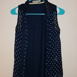 Semi-used Navy Blue with White Polka Dots
